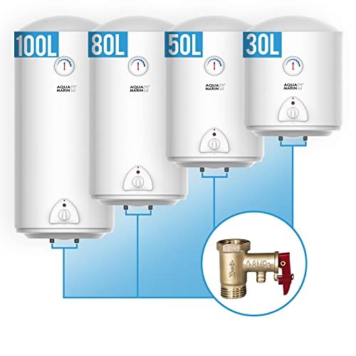 Aquamarin® Elektro Warmwasserspeicher - 50 Liter Speicher, 1500W...