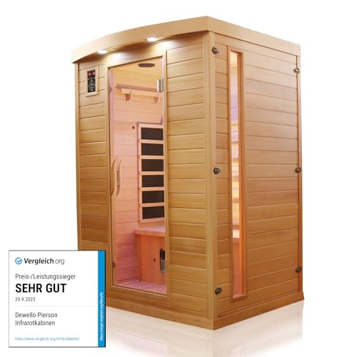 Dewello® Infrarotkabine Infrarotsauna Pierson 135cm x 105cm 1-2 Personen...