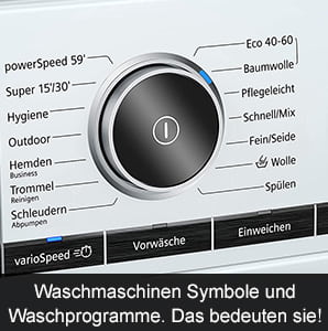 Waschmaschinen Symbole Zeichen Programme Waschmaschine