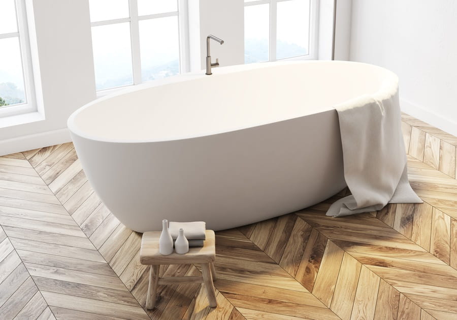 Holzboden im Bad, Badezimmer Holz, Holzfussboden, Bäder mit Holzfußboden, Parkett Badezimmerboden