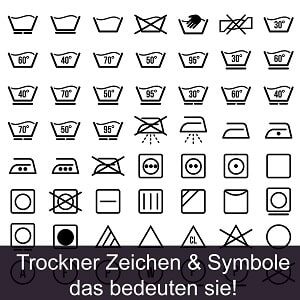 Trockner symbol zeichen trocknersymbole zeichen für Trockner, trocknergeeignet, Wäschezeichen bedeutung erklärung